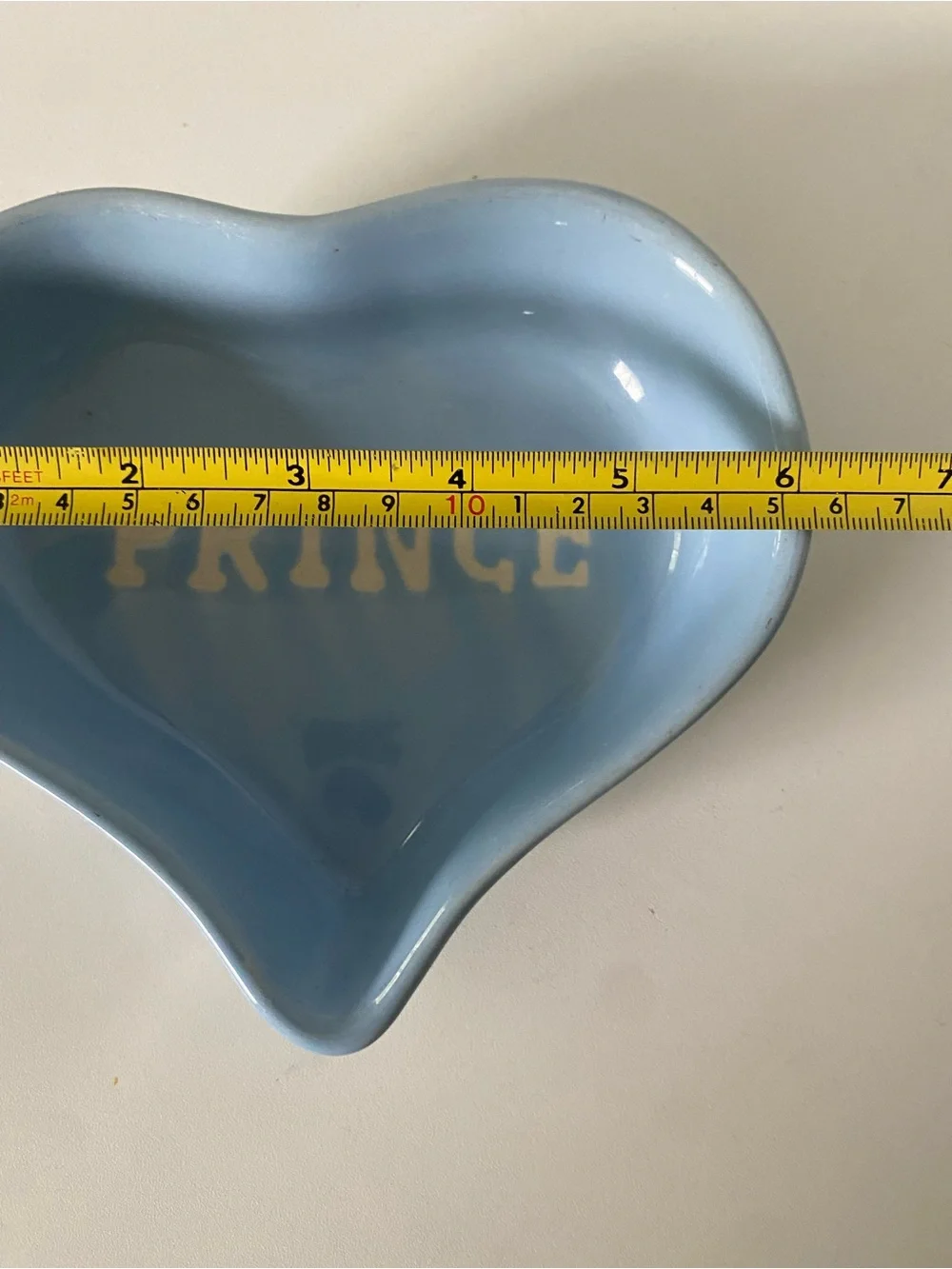 Prince Pet Dish Blue 6” Cat Small Dog Ceramic Food Bowl Ceramic Embossed EUC